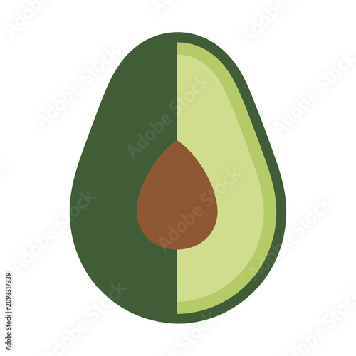 Avocado half with pit