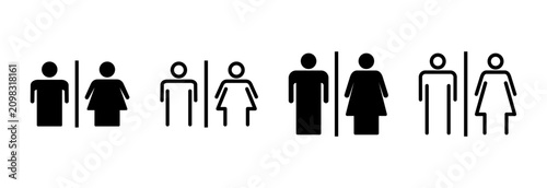 Toilet icon symbol for apps and websites. Girls and boys restrooms sign and symbol. bathroom sign. wc, lavatory