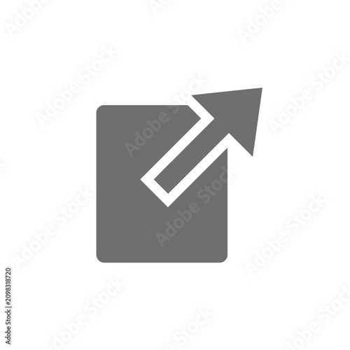 Fotografija Simple square icon with an outgoing arrow, representing export, share, or open i