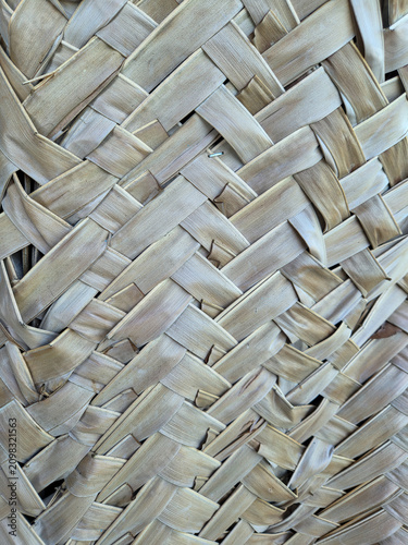 Eco-friendly natural material texture showing intricately woven dry leaves