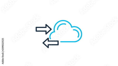 Canvastavla Icon showing a cloud with two arrows pointing towards and away from it