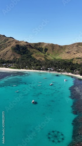 Fiji Islands Drone Video Reef White Sand Beaches Boats 4K