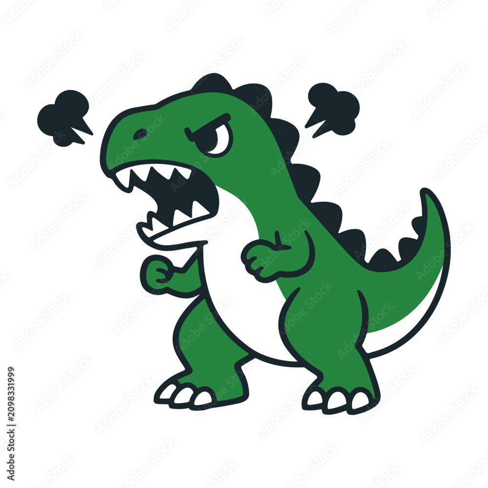 Fototapeta premium Cute Little T-Rex Having a Tantrum 