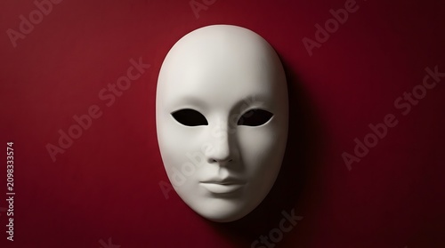 Elegant white mask for happy halloween dramatic costume and masquerade party prop