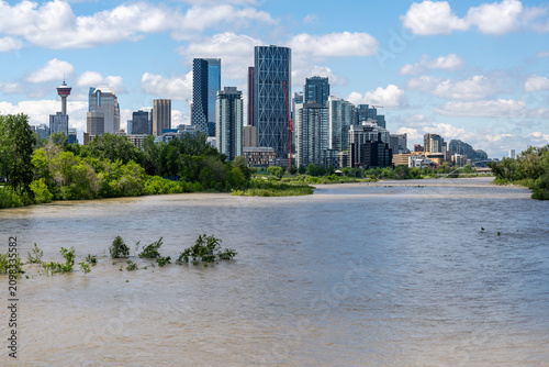 Calgary flooding, view from the Zoo Bridge