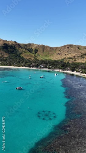 Fiji Islands Drone Video Reef White Sand Beaches Boats 4K