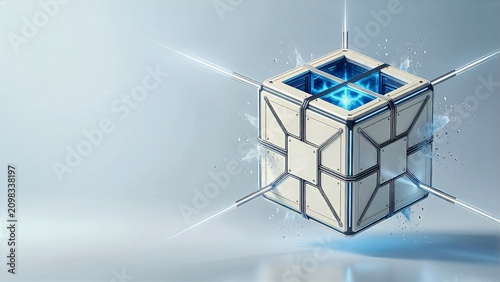 Subzero Quantum Mainframe Cube with Cold Blue Energy Core
