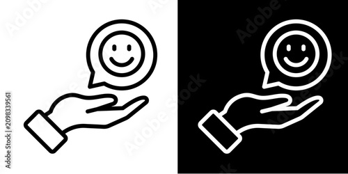 Customer Satisfaction Icon Set White Style Collection