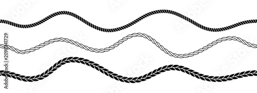 Принти на полотні Repeated wave rope pattern collection
