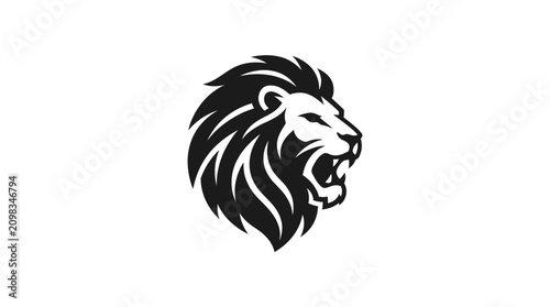 Canvas Print Majestic Lion Head Emblem Symbol.