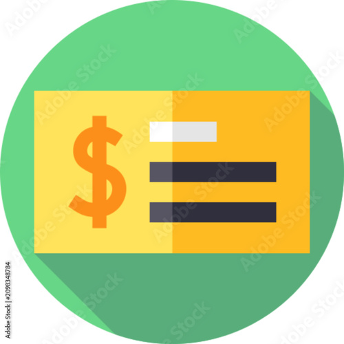 Cheque Bank Finance Payment Document Money Icon