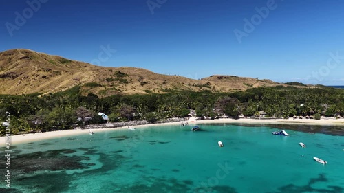 Fiji Islands Drone Video Reef White Sand Beaches Boats 4K