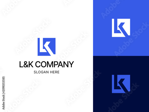 Modern Geometric L and K Letter Mark Logo Design for Professional Corporate Branding and Business Identity Development