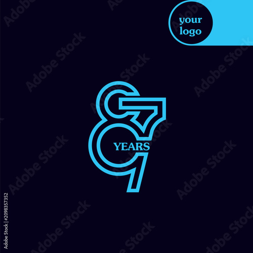 Vector number 87, 87 anniversary commemoration. A celebration for an institution, media outlet, company, individual or region.