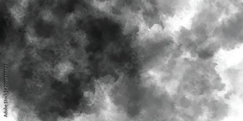 Quadro su tela Grayscale watercolor texture background, with dark and, light cloudy abstract, p