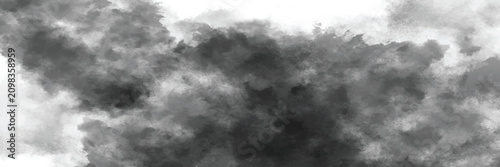 Canvastavla Grayscale watercolor texture with dark and light cloudy abstract patterns, wide