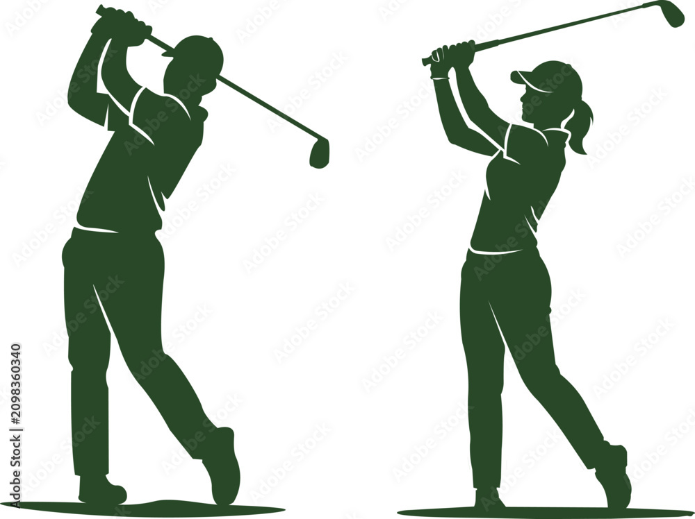 Naklejka premium Couple Golf Adobe Illustrator Artwork