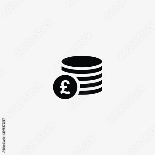 pound sterling money icon vector template