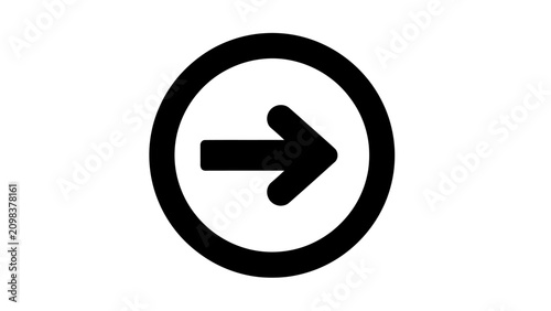 Simple black arrow pointing right within a circle