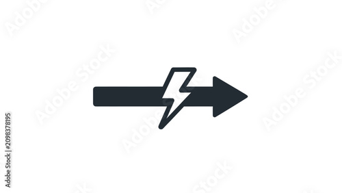фотографія Black arrow with a stylized lightning bolt element, pointing right