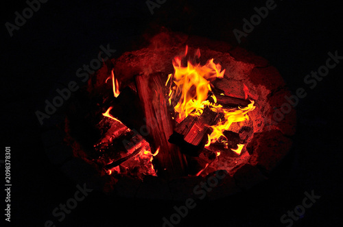 Campfire at night