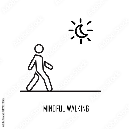 Bild auf Leinwand Linear wellness mindfulness walking moon human path journey night calm peace rel