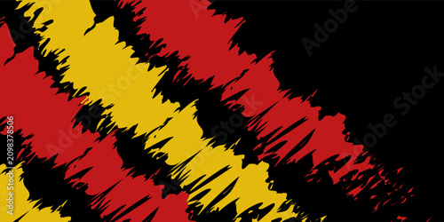 Vector transition in the colors of Germany and Belgium with lines in a retro style. Modern striped pattern. For covers, advertising. Abstract yellow red black vector background.