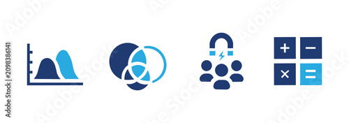 Картината върху платно Analytics icon set