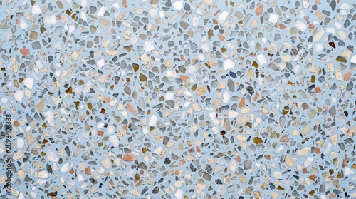 Fondo de textura de terrazo moderno en azul pastel, plano y uniforme