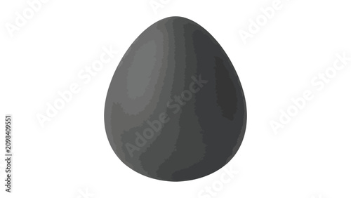 Bild auf Leinwand Egg is centered as a singular dark grey oval shape against a plain white background