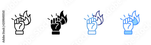 Foto Courage Icon Set Multiple Style Collection