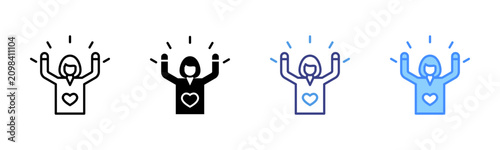 Photos Self Esteem Icon Set Multiple Style Collection
