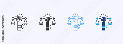 Tableau sur toile Human Rights Icon Set Multiple Style Collection Illustration