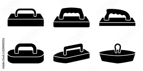 Obraz na płótnie Cleaning Brushes, Scrub Brushes, Household Brushes Collection, Vector Icons