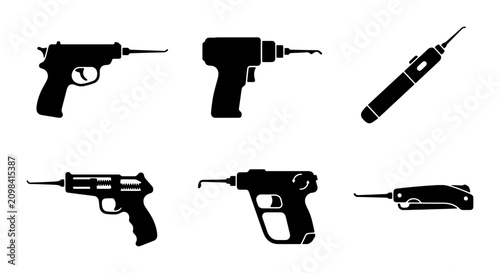 Fotografie Lock Picking Tools Set, Security Bypass Equipment, Criminal Tools Vector Icons