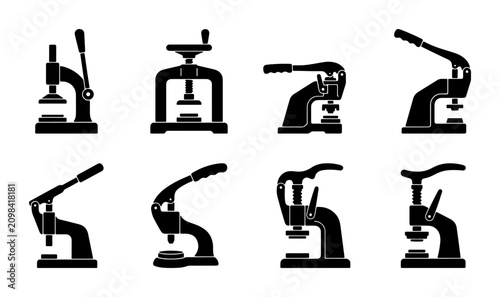 Fotografía Button Maker Machines, Crafting Presses, Industrial Tools, Sewing Equipment Set