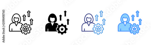 Schilderij op canvas Self Improvement Icon Set Multiple Style Collection