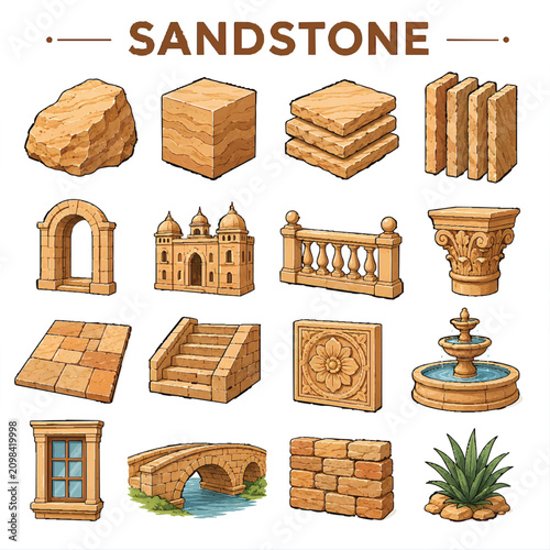Sandstone Rock Texture and Natural Stone Surface Background