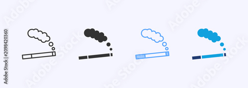 Fotografía Tobacco Icon Set Multiple Style Collection Illustration