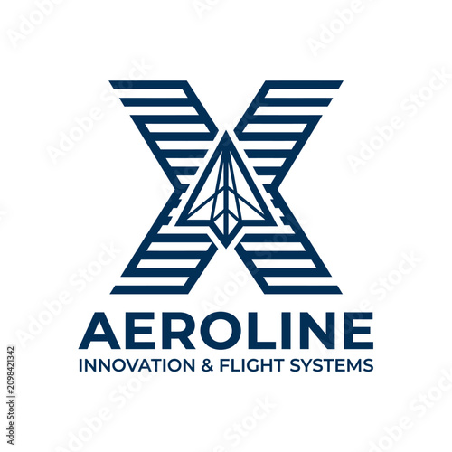 Geometric letter X logo featuring a paper airplane silhouette.