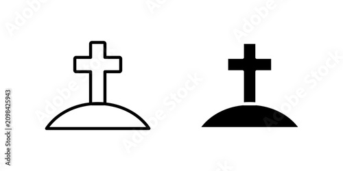 Photos Golgotha Cross Hill dual style icon set