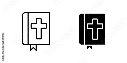 Cuadro en lienzo Holy Bible Book dual style icon set