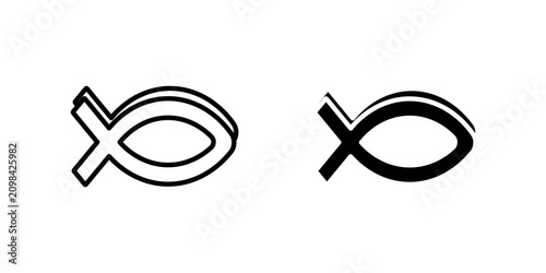 Christian Ichthys Fish dual style icon set