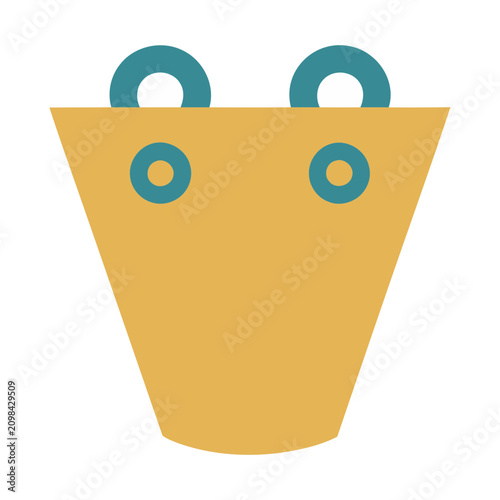 Yellow bucket with blue circles