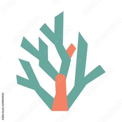 Abstract Coral Branch Vector