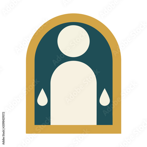 Abstract Human Figure with Tears Icon