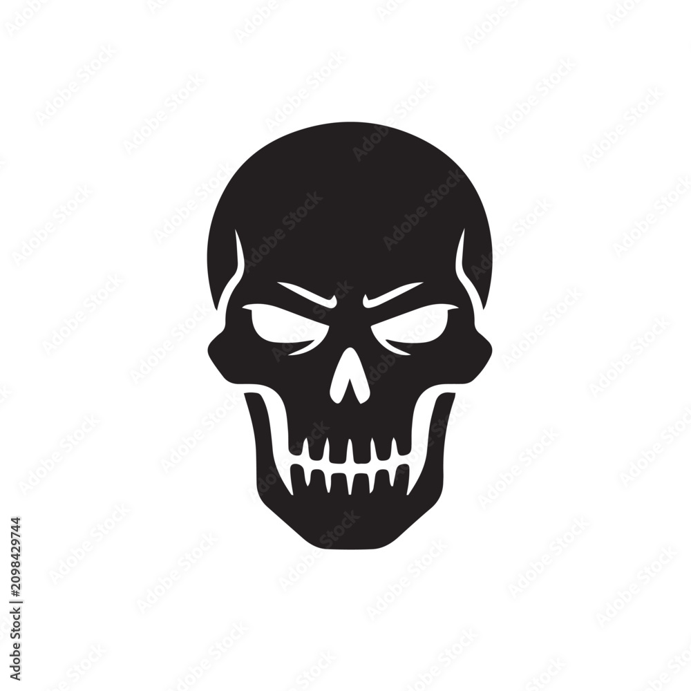 Fototapeta premium Skull Icon Solid Black Vector