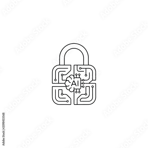 Ai secured padlock with circuit board