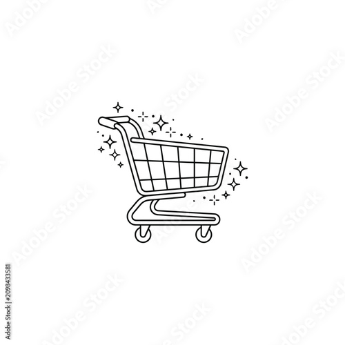 Shopping cart with sparkles