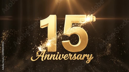 15th Anniversary Celebration. Suitable for anniversary marketing, milestone events, and special occasion promotions.